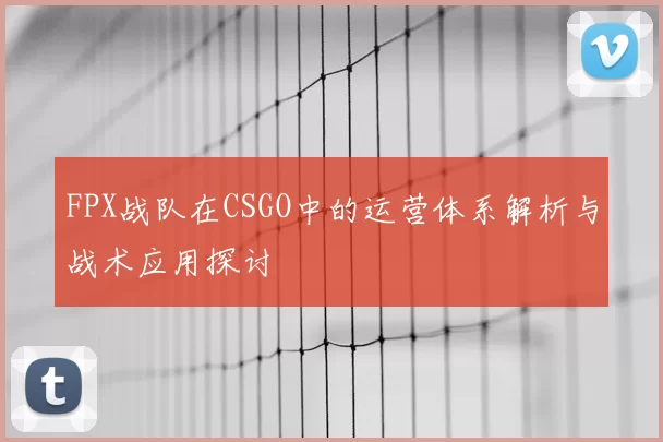 FPX战队在CSGO中的运营体系解析与战术应用探讨